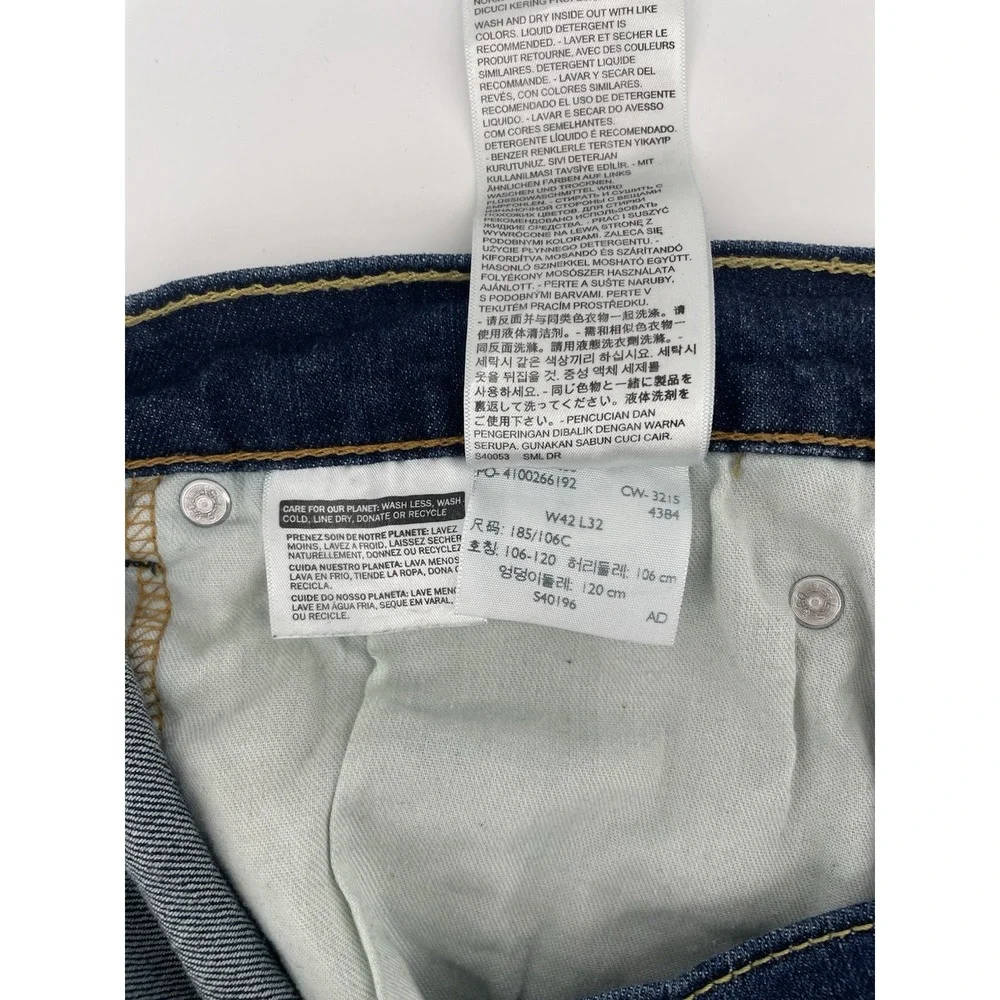 Levi's 505 Regular Fit Jeans Men 42x32 Dark Wash Straight Leg Workwear Classic